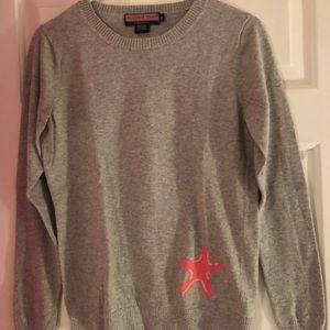 Vineyard vines gray and pink starfish sweater